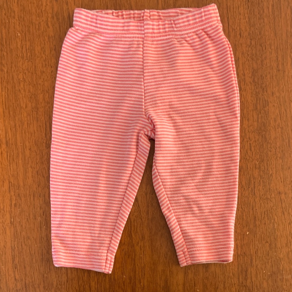 🍓3/$10 NWOT Carter's Pink Striped Leggings for Kids size 3-6m